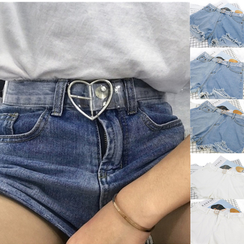 Women's Cute Transparent Belt Female Heart Buckle Waist Sweet Belt Fashion Waistband Ladies Jeans Dress Belt ► Photo 1/6