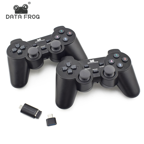 DATA FROG 2 Players 2.4G Wireless Game Gamepad Controller For Android Smart Phone Joystick For Android TV Box For PC Joysticks ► Photo 1/6