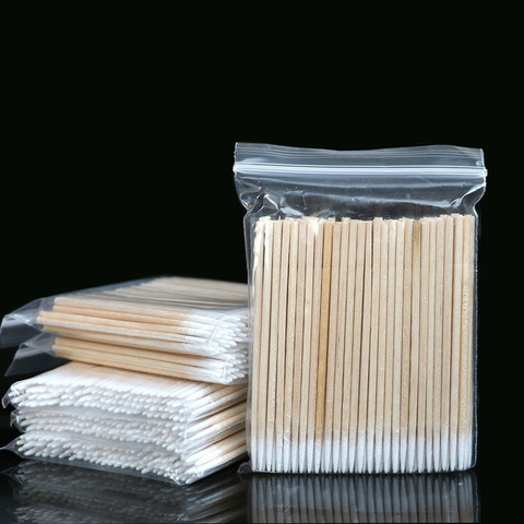 100pcs Cotton Buds Swabs 7cm Long Wooden Handle Tattoo Makeup Microblade Cotton Swab Sticks Makeup Cotton Swabs ► Photo 1/6