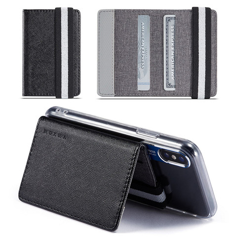 5 Colors RFID Blocking Adhesive Genuine Leather Credit Card Pocket Sticker Pouch Holder Case for Cell Phone ► Photo 1/6