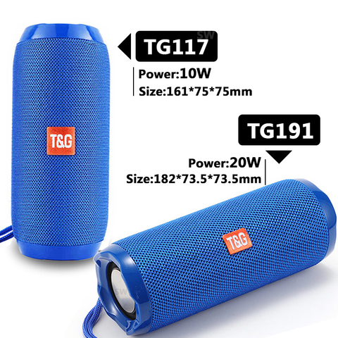 Portable Bluetooth Speaker Wireless Bass Column Waterproof Outdoor Subwoofer Loudspeaker USB Soundbar Support AUX TF TG117 TG191 ► Photo 1/6