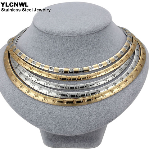 Gold Color Heart Necklace Stainless Steel Choker Necklaces For Women Statement Snake Chain Chunky Collar Fashion Jewelry 2022 ► Photo 1/6
