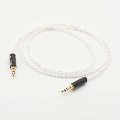 Audiocrast 8 Cores Silver Plated 3.5mm to 3.5mm Stereo Male Upgrade Cable HIFI audio aux ► Photo 1/6
