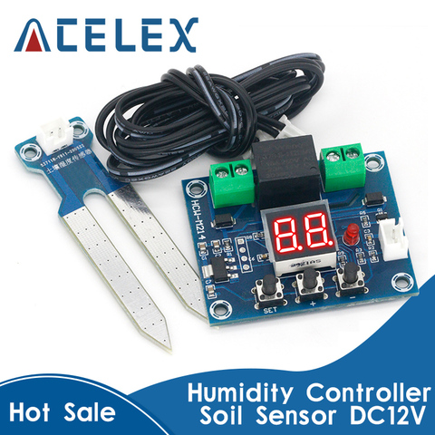 XH-M214 Humidity Controller Soil Sensor Module 20-99%RH Precise Automatic Control Irrigation System Red Digital Display ► Photo 1/6