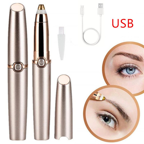 2022 USB Rechargable Protable Mini Electric Eyebrow Trimmer Lip Face Facial Hair Razor Epilator Pen Hair Remover Eyebrow Shaver ► Photo 1/6