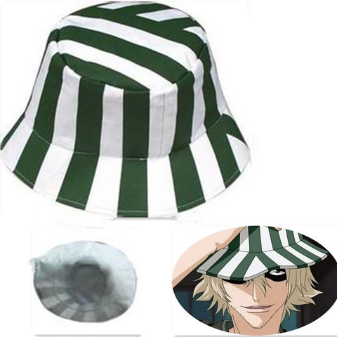 Anime Bleach Urahara Kisuke Cosplay Hat Cap Dome Green and White Striped Summer Cool Hat Watermelon Hat ► Photo 1/5