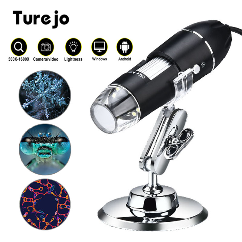 500X-1600X 8 LED USB/ USB+MICRO+TYPE-C Handheld Microscope Endoscope Magnifier 