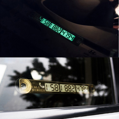 Car Sticker Night Luminous Car Temporary Parking Card Plate Suckers Phone Number Card Sticker Telephone Number Card Car Styling ► Photo 1/6