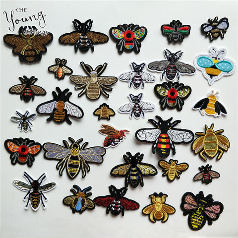 High quality Embroidery bee hornet Patches Iron On Or Sew Fabric Sticker For Clothes  Insect Badge Appliques DIY Accessories ► Photo 1/6
