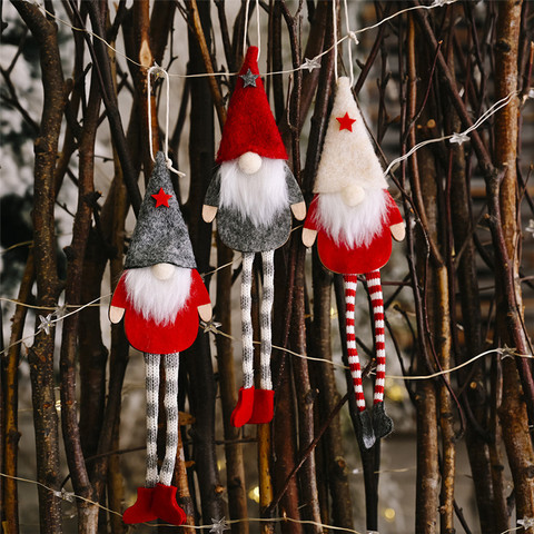 Forest Old Man Christmas Mini Doll Christmas Tree Hanger Pendant Xmas Decoration For Home Gnome Doll  Xmas kids New Year Gifts ► Photo 1/6