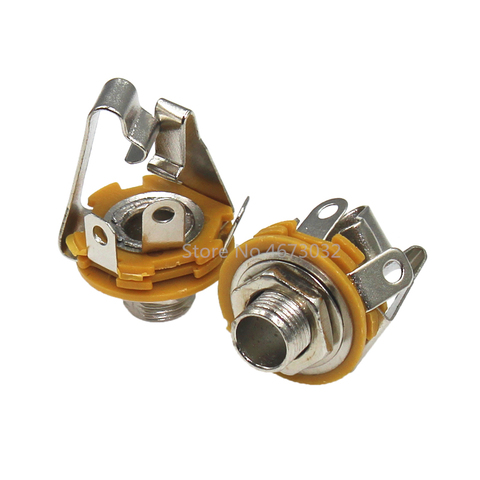 10Pcs 6.35mm / 6.5mm 3 Pole stereo Plug jack Audio Female Connector 6.35 Welding Type Microphone Panel Socket ► Photo 1/4