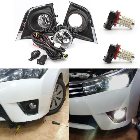 LED/Halogen Fog Lights for Toyota Corolla 2014 2015 2016 foglights headlights fog light Fog lamps headlight DRL foglight ► Photo 1/6