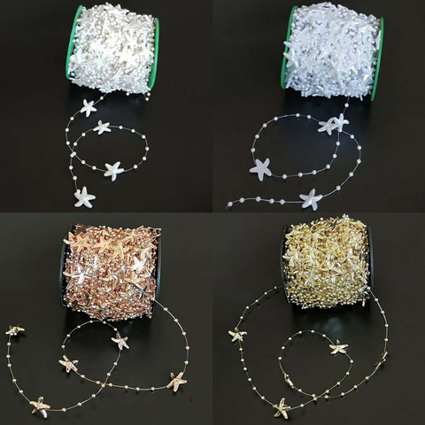 5yards/Lot 20mm Starfish Beads Fishing Line Artificial Pearls Beads Chain For Garland Flowers Wedding Party Decoration ► Photo 1/6