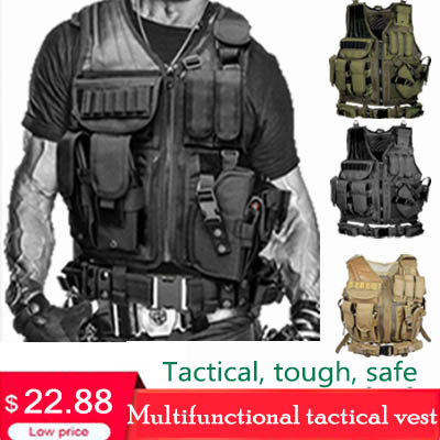 Tactical Vest Military Combat Armor Vests Mens Tactical Hunting Vest Army Adjustable Armor Outdoor CS Training Vest Airsoft ► Photo 1/6