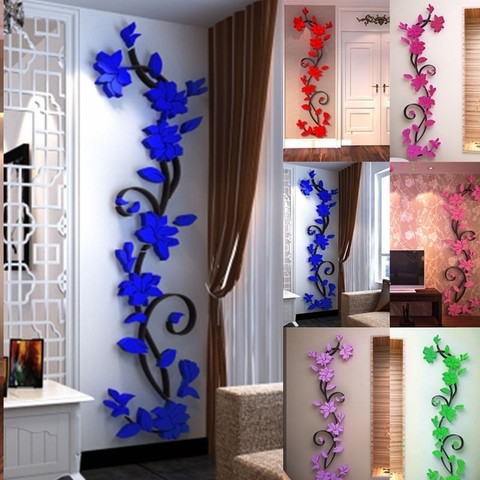 Fast 3D Romantic Rose Flower Wall Sticker Removable Home decor Decal Room Vinyl ► Photo 1/6