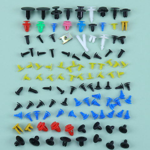 100PCS Fastener Rivet Door Panel Fender Liner Rivet Universal Mixed Auto Fastener Vehicle Car Bumper Clips Retainer ► Photo 1/6