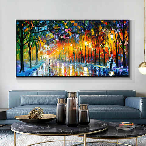 Modern Abstract Walking Down The Street Oil Painting  Print On Canvas Nordic Poster Wall Art Picture For Living Room Home Decor ► Photo 1/6