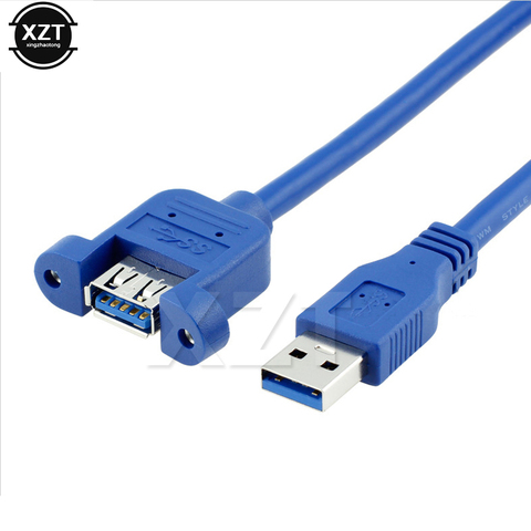 USB3.0 Extension Cable USB 3.0 Cable Male to Female Extender Data Sync With Screw Panel Mount Connector for PC Printer Hard Disk ► Photo 1/6