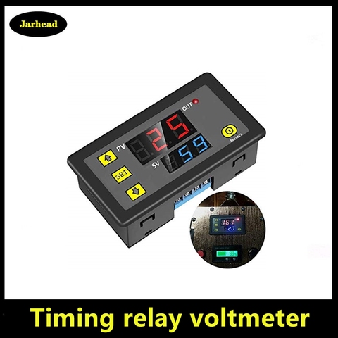 AC 110V-220V 12V/24V Cycle Time Timer Relay Voltmeter LED Dual Digital Display Timing Adjustable Power Supply Thermolator 0-999 ► Photo 1/6
