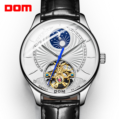 DOM 2022 New Ultra-thin Creative Men Mechanical Watches Business Waterproof Watch Top Brand Leather Automatic Watch M-1260L-7M ► Photo 1/1