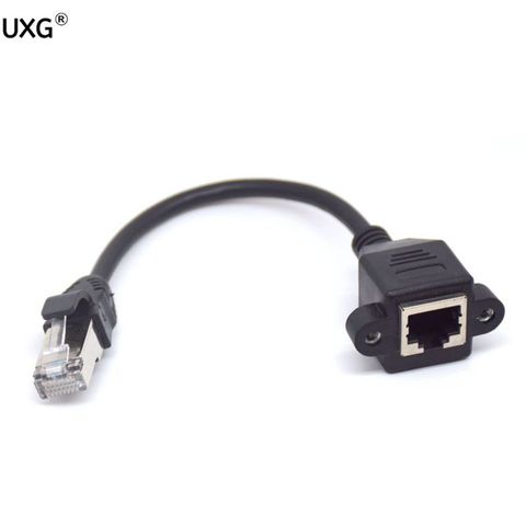 15CM RJ45 Short Cable Male to Female Screw Panel Mount Ethernet LAN Network Extension Cable rj45 female to male Cable 30cm/60cm ► Photo 1/6