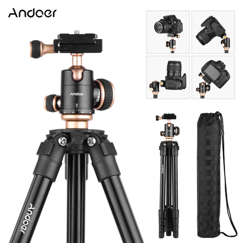 Andoer Q160SA Camera Tripod Complete Tripods Ballhead Bubble Level Travel Tripod for DSLR Cameras Camcorder for Canon Nikon Sony ► Photo 1/6