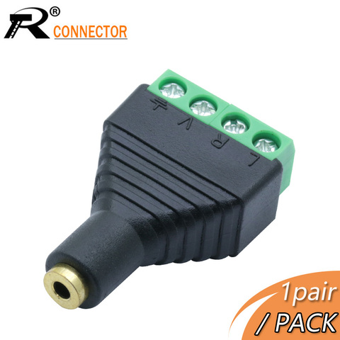 R Connector 1pc Video AV Balun 2.5mm 4Pole Stereo Female to AV Screw Terminal Stereo Jack 2.5mm Female 4Pin Terminal Block Plug ► Photo 1/6