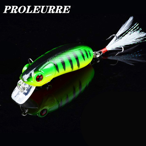 1Pcs Crank Fishing Lures Popper Artificial Wobbler Hard Bait 60mm 10g Crankbait Isca Pesca Lifelike 3D Eyes Fishing Tackle ► Photo 1/6