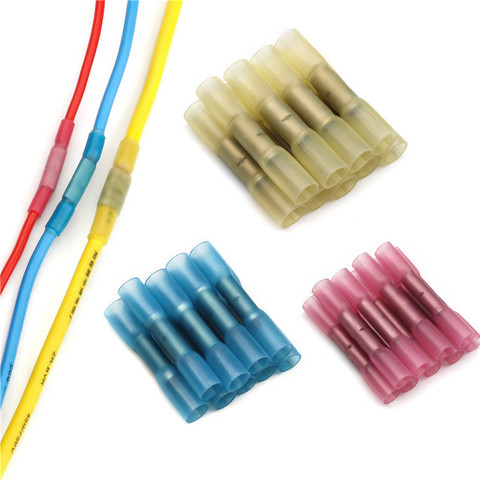 10/20/25/50PCS Heat Shrink Butt Terminals Insulated Electrical Wire Connectors AWG 22-10 Cable Crimping Terminals Connector Kit ► Photo 1/6