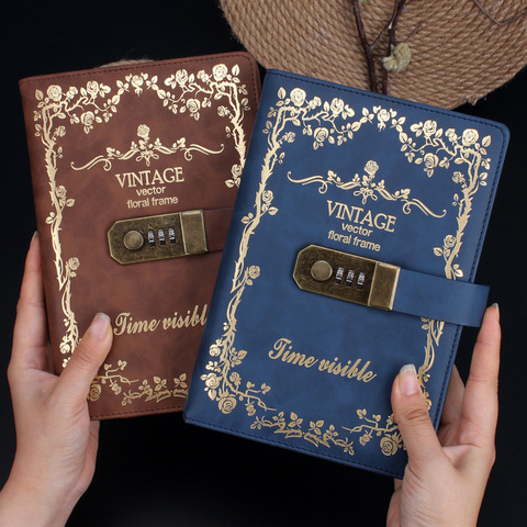 A5 Password  Notebook Diary Portable Password Booklet Small Fresh Multi-function European Lock ► Photo 1/6