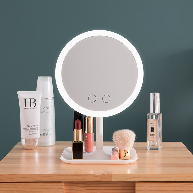 Led Light Dressing Table Mirror Beauty, Small Cream Vanity Mirror With Lights Desk