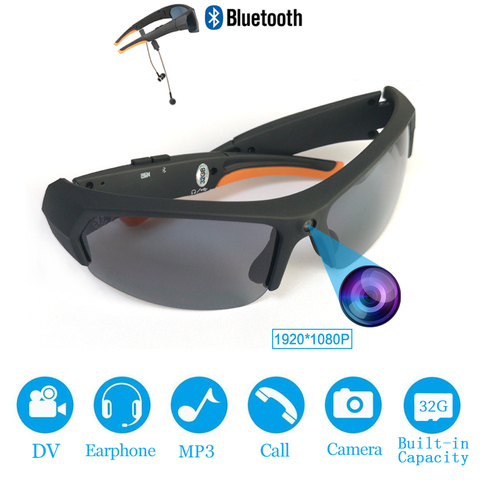 2022 HD 1080P 32GB Polarized Lens Mini Sunglasses Camera Multifunctional Bluetooth MP3 Player Sports DV Video Recorder ► Photo 1/6