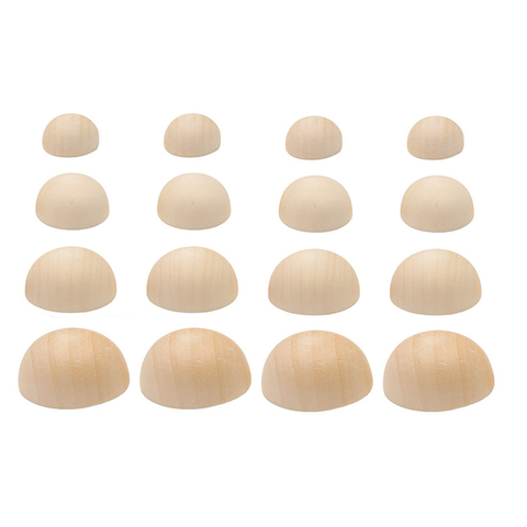 50/20/10Pc DIY Handmade Unfinished Wood Craft Natural Unfinished Half Wood Beads Balls 15/20/25/30MM Round Spacer Wooden Beads ► Photo 1/6
