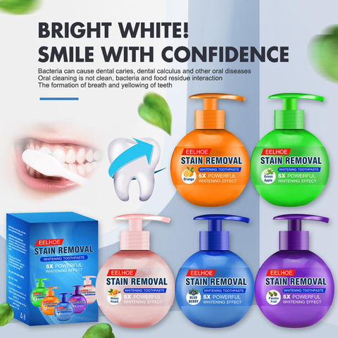 Baking Soda Toothpaste Power Natural Remover Pump Design Natural Ingredient Stain Removal Whitening Fruit Flavor Toothpaste ► Photo 1/6