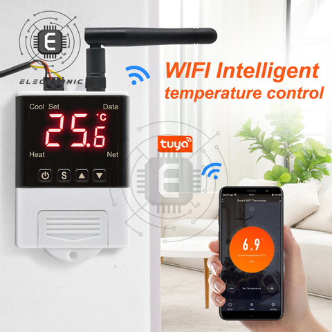 DTC2201 AC 110-220V Temperature Controller Wireless WiFi Thermostat Digital Display APP Control for Smart Home DS18B20 Sensor ► Photo 1/6