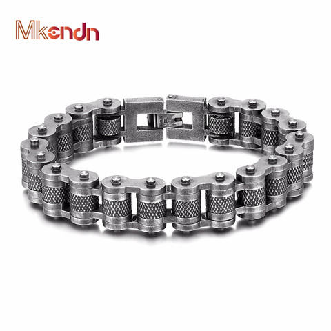 Fashion Punk Biker Chain Bracelet Mens Bracelet Link Chain Motorcycle Bicycle Style Bracelets Stainless Steel Bangles Jewelry ► Photo 1/6