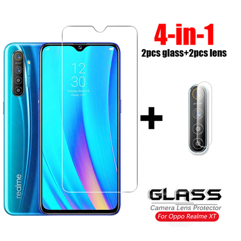 4-in-1 Glass on Realme XT Tempered Glass Oppo Realme X2 X3 X7 X50 5 6 7 Pro 5i 6i 7i Camera Lens Screen Protector Film Realme XT ► Photo 1/6