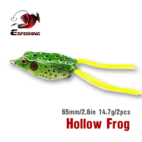 KESFISHING Hollow Frog Lure Frog 2pcs 6.5cm Top Water Lure Crankbait Carp Fishing Spinner bait Sea Fishing ► Photo 1/6