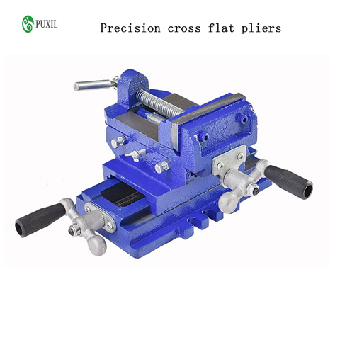 Two-Way Movement Bench Drill Operating Platform Flat Tongs Precision Bench Vise Clamp Tool Heavy Duty Cast Iron Plain Vice ► Photo 1/1