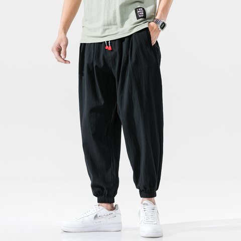 Cotton Casual Harem Pants Men Joggers Man 2022 Summer Trousers Male Chinese Style Baggy Pants Harajuku Clothe Men Dropshipping ► Photo 1/5