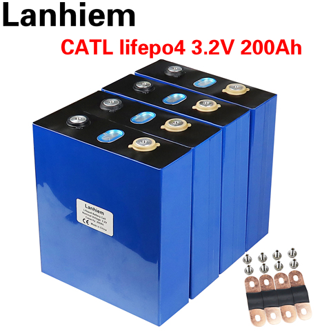 4pcs new 3.2v 200ah lifepo4 deep battery prismatic cycle for solar energy energ long life 3500 cycles ► Photo 1/6