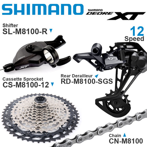 SHIMANO DEORE XT M8100 12v Groupset MTB Bike 1x12-Speed RD SL CS CN M8100 SHADOW Rear Derailleur SGS Shifter Cassette 10-51T ► Photo 1/1