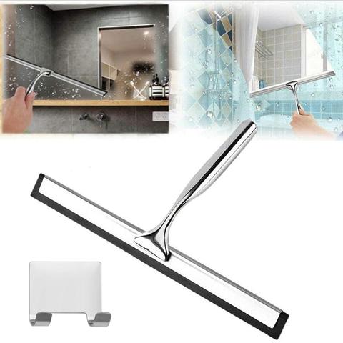 Shower Squeegee Stainless Steel Window Squeegee Shower Cleaner with Self Adhesive Hook and Replaceable Wiper Blades 26cm / 31 cm ► Photo 1/6