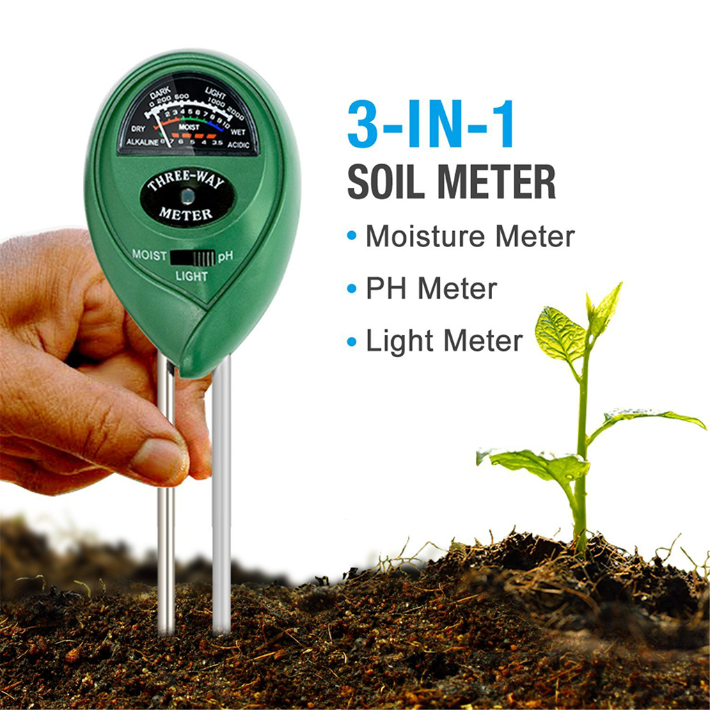 3in1 Soil Tester Water PH Moisture Light Test Meter For Garden Plant Flower Tool 