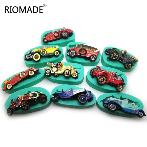 10 Style Vintage Car Silicone Fondant Molds Cake Decorating Tools Chocolate Polymer Clay Sugar Craft Kitchen Baking Mould ► Photo 1/6