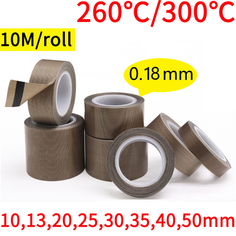10 13 20 25 30 35 40 50mm x 0.18mm PTFE Adhesive Cloth Insulated Vacuum Sealing Machine High Temperature Resistant PTFE Tape ► Photo 1/5