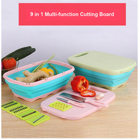 9 in 1 Chopping Blocks Cutting Board Kitchen Folding Drain Basket Multi-Function Sink Cutting New ► Photo 1/6