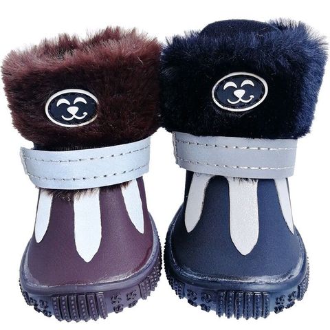 Shoes For Dogs Winter Pet Dog Shoes For Small Dogs Warm Snow Boots Waterproof Fur Non Slip Chihuahua Shoes Reflective Dog Boots ► Photo 1/6