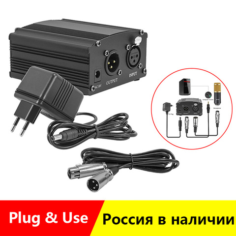 48V Phantom Power For BM 800 Condenser Microphone Studio Recording Karaoke Supply Equipment EU Plug Audio Adapter DC Power ► Photo 1/6