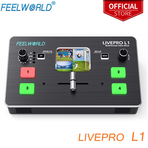 FEELWORLD LIVEPRO L1 Multi-format Video Mixer Switcher 4 HDMI inputs multi camera production USB3.0 fpr live streaming Youtube ► Photo 1/6